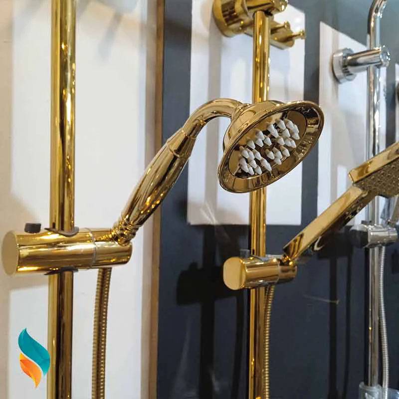 علم دوش مدل شیپوری رنگ طلایی