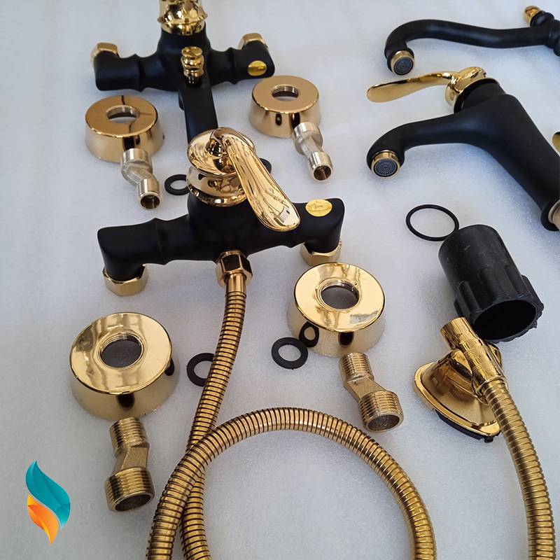 شیر توالت اندیکا مدل بامبو مشکی طلایی