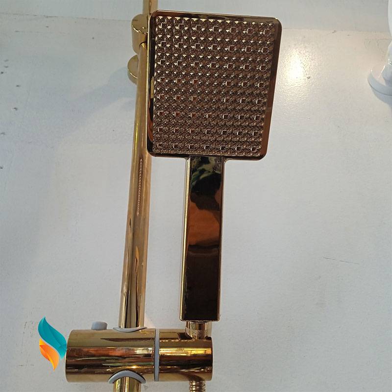 ست شیرآلات 9 عددی اندیکا مدل بامبو طلایی همراه با روشویی و آفتابه اضافه با علم رسوبگیر اتومات