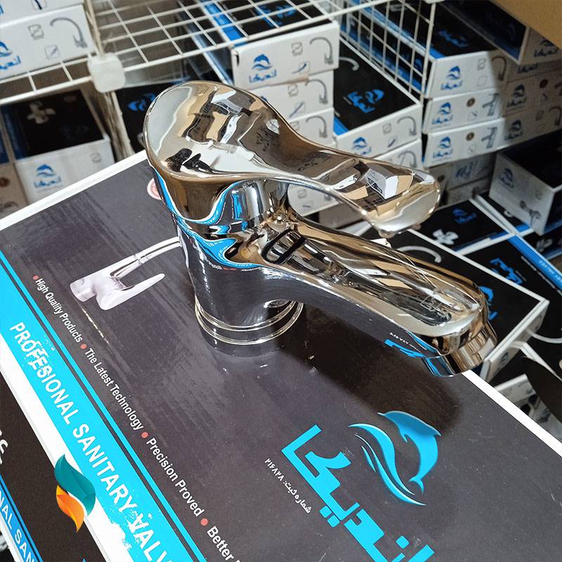 ست شیرآلات 9 عددی اندیکا مدل لاله کروم با علم استیل