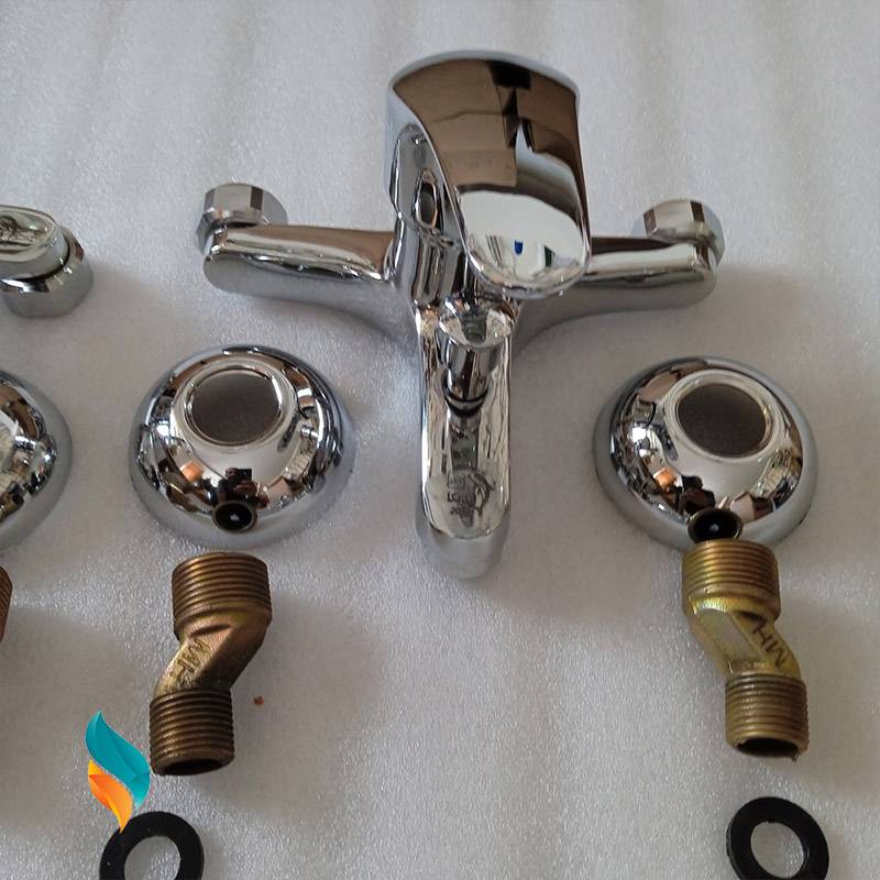 ست شیرآلات 9 عددی اندیکا مدل پانیز کروم همراه با روشویی و آفتابه اضافه با علم رسوبگیر اتومات