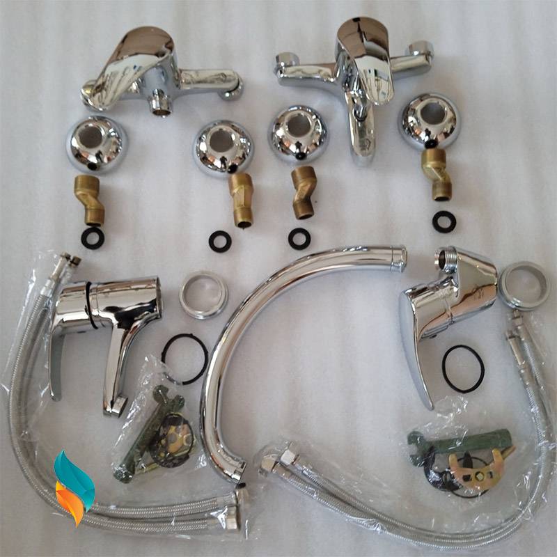 ست شیرآلات 9 عددی اندیکا مدل پانیز کروم همراه با روشویی و آفتابه اضافه با علم رسوبگیر اتومات