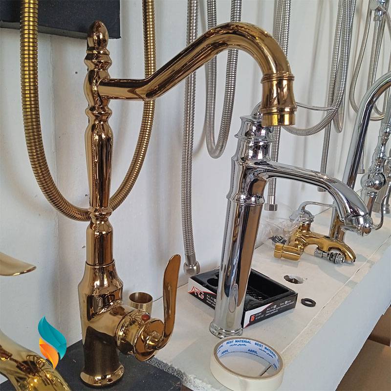 ست شیرآلات 9 عددی اندیکا مدل بامبو کروم همراه با روشویی و آفتابه اضافه با علم رسوبگیر اتومات