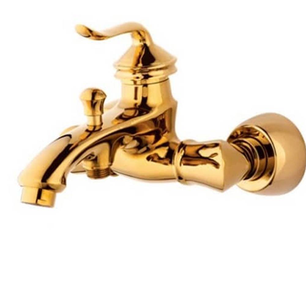 ست شیرالات اندیکا مدل بامبو طلایی با علم دوش رسوب گیر دکمه ای