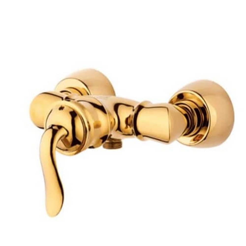 ست شیرالات اندیکا مدل بامبو طلایی با علم دوش رسوب گیر دکمه ای