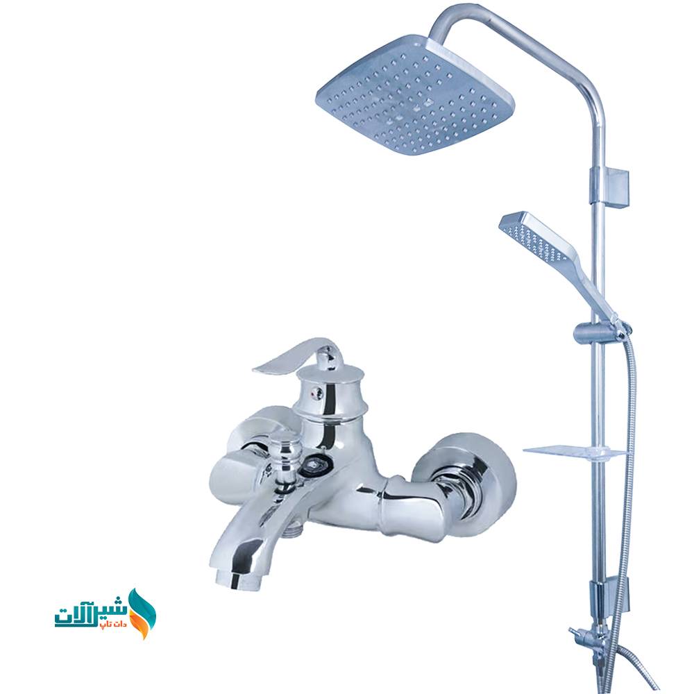 ست ۲ عددی شیر حمام بامبو اروین ابصار و علم دوش رسوب‌گیر اتومات مستطیل