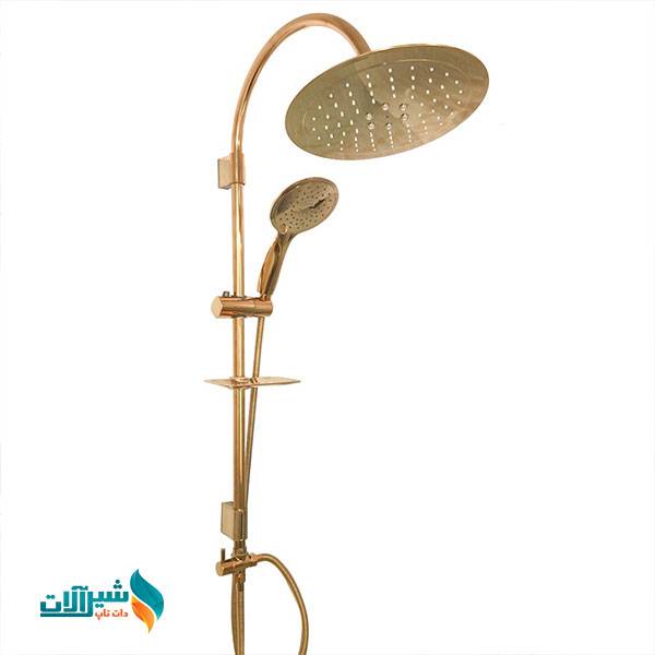 ست ۶ عددی شیرالات اهرمی بامبو طلایی با علم دوش گرد ۳۰ سانت