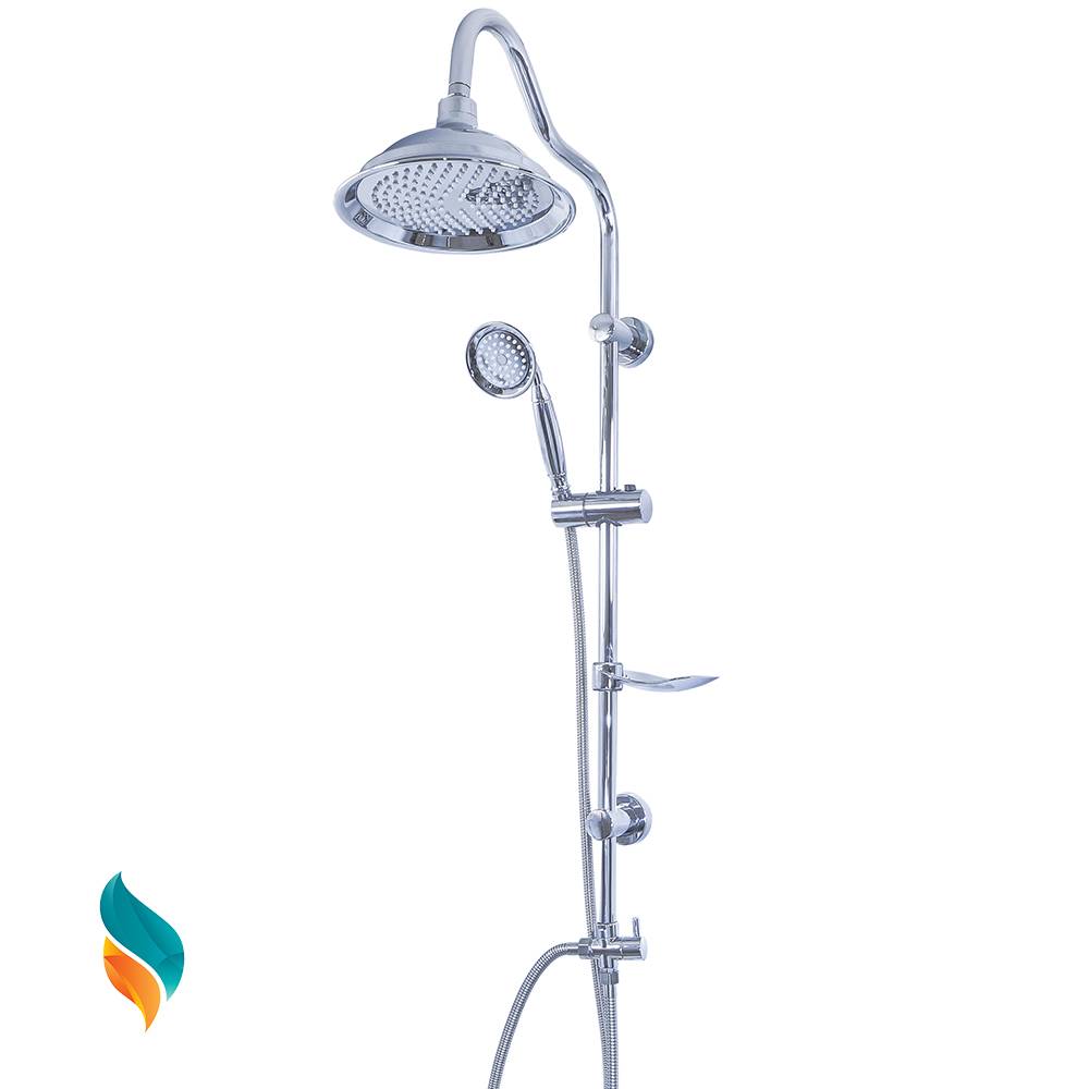 ست شیرآلات اندیکا مدل پریا با علم دوش شیپوری | طراحی مینیمال و کاربردی | ۸ تکه