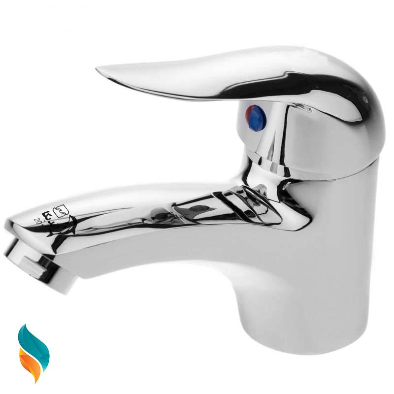 ست 7 عددی شیرالات سرویس بهداشتی و حمام اندیکا مدل اردکی با علم دوش رسوب گیر دکمه ای