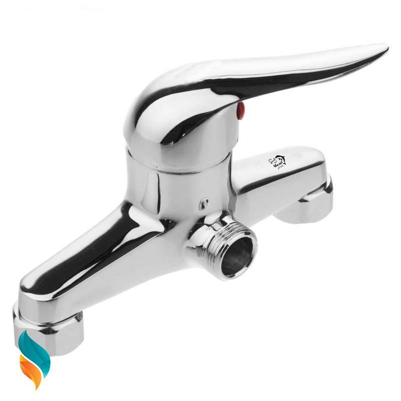 ست 7 عددی شیرالات سرویس بهداشتی و حمام اندیکا مدل اردکی با علم دوش رسوب گیر دکمه ای