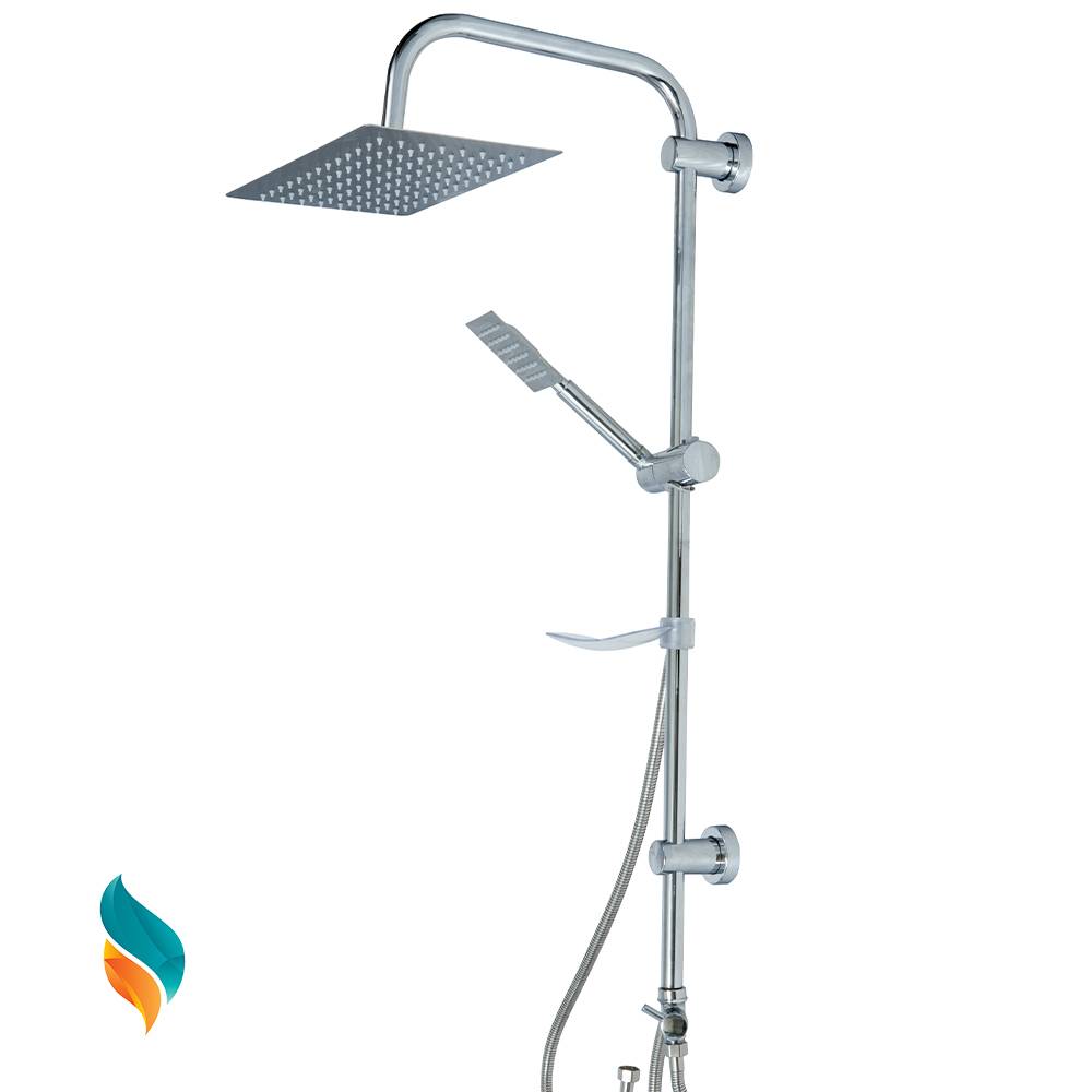 ست ۲ عددی شیر حمام بامبو اروین ابصار و علم دوش استیل مستطیل